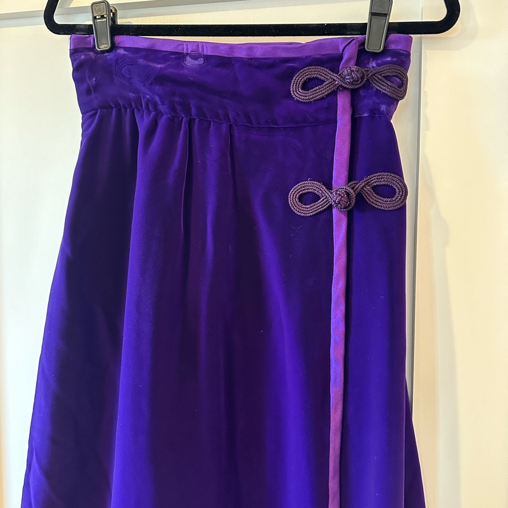 Vintage MALCOM CHARLES Velvet maxi skirt purple s/m